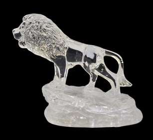 Vintage Crystal Lion Figurine