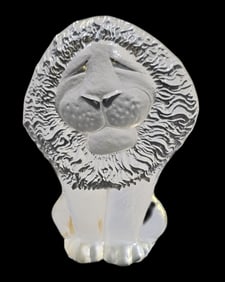 Vintage ROYAL KRONA Sweden Crystal Lion Sculpture