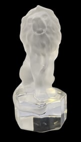 Vintage GOEBEL Germany Frosted Vrystal Lion Paperweight