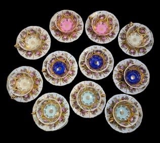 Lot of 11 Bavarian Porcelain Cup and Saucer Tea Sets