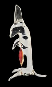 Vintage Mouthblown Art Glass Animal Miniature Figurine - Rabbit