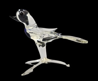 Vintage Mouthblown Art Glass Animal Miniature Figurine - Bird