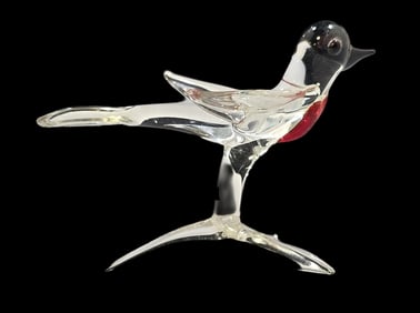 Vintage Mouthblown Art Glass Animal Miniature Figurine - Bird