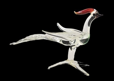Vintage Mouthblown Art Glass Animal Miniature Figurine - Bird