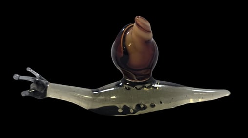 Vintage Mouthblown Art Glass Animal Miniature Figurine - Snail