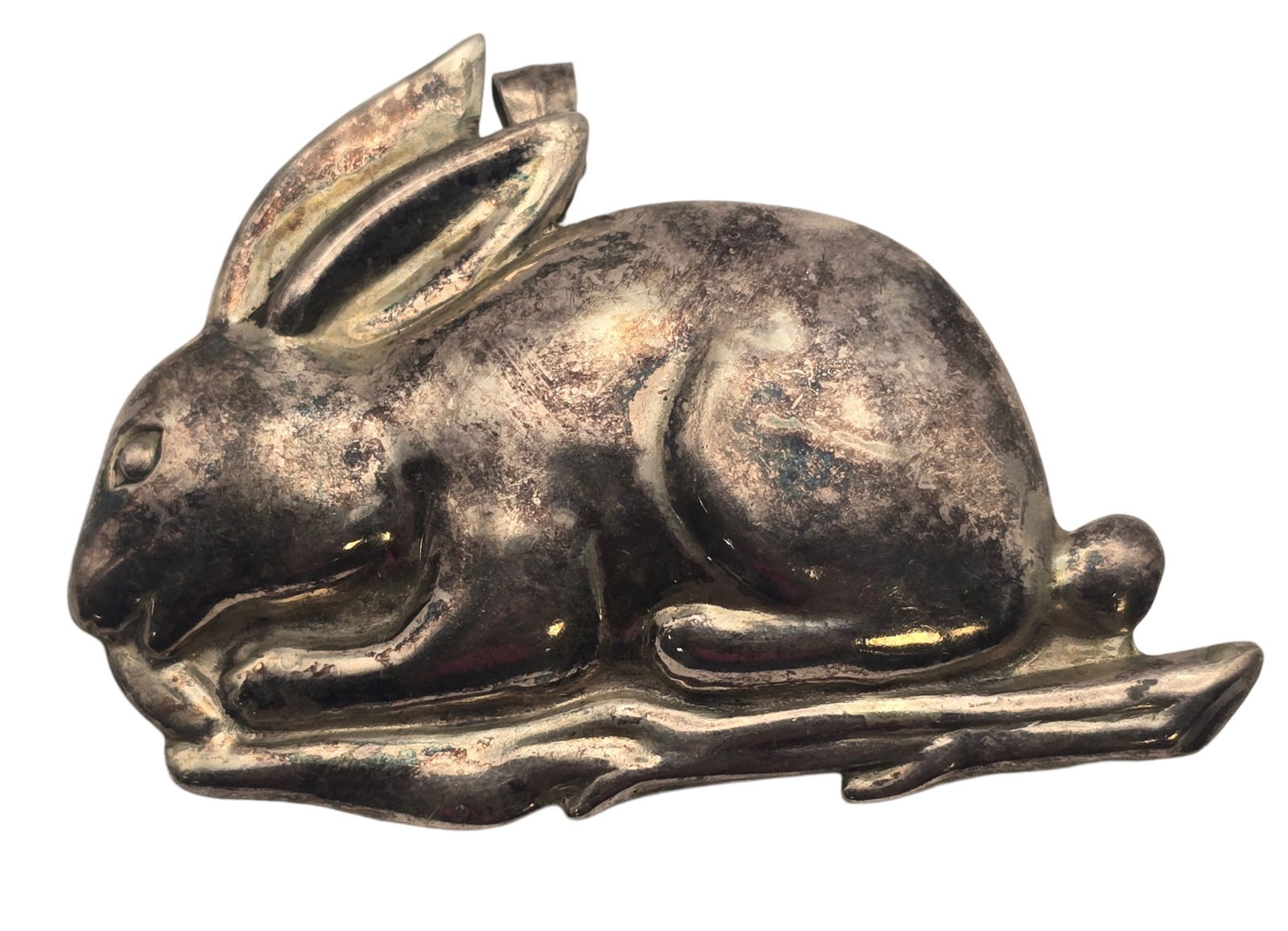 Large & Heavy Vintage Sterling Silver Rabbit Brooch / Pendant (1 of 6)