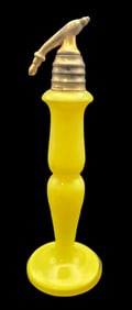 Vintage Yellow Art Glass Atomizer Perfume Bottle