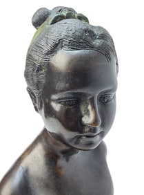 Antique Cast Bronze Bust of Louise Brogniart after JEAN ANTOINE HOUDON (1741-1828)