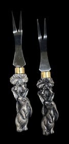 Pair of ARTHUR COURT Bunny Cocktail Forks
