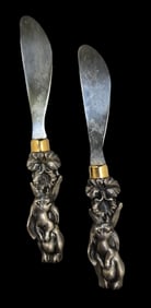 Pair of ARTHUR COURT Bunny Cheese / Butter Spreaders
