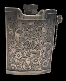 Very Rare Ornate Vintage THENOM Silverplate Pocket Perfume Atomizer