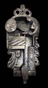 Antique 1700s European Wrought Iron & Original Key Door Lock