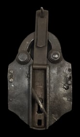 Antique 1700s European Wrought Iron & Original Key Padlock