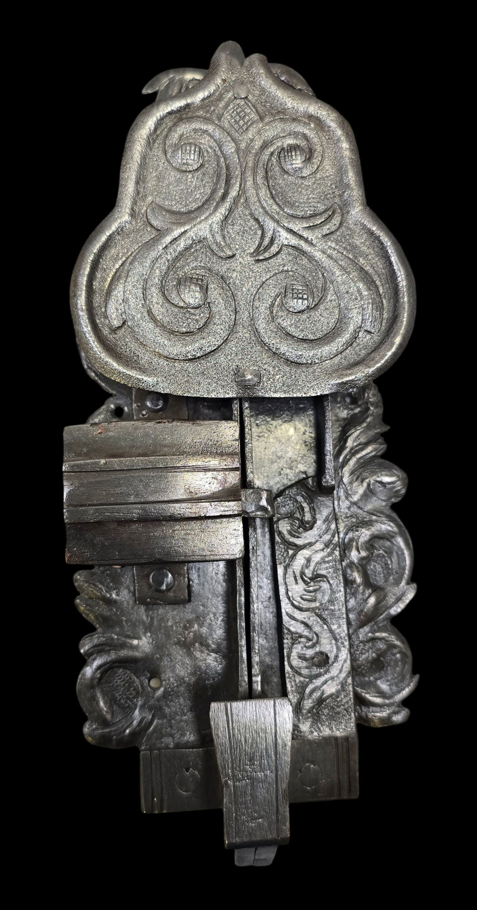 Antique 1700s European Wrought Iron & Original Key Door Lock (1 of 7)