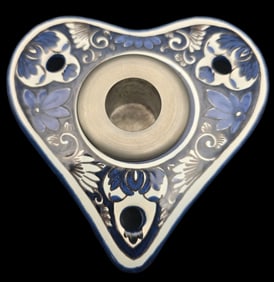 Vintage DELFT Netherlands Hand Painted Porcelain Inkwell