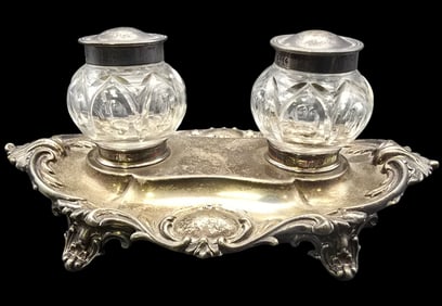 Antique British Sterling Silver Inkwell