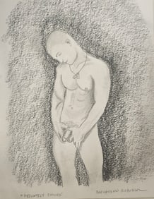 Vintage VAUGHN-ROBINSON Homoerotic Portrait Drawing "Privately Exposed"