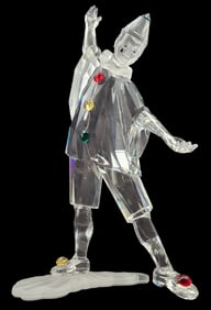 Vintage 1999 SWAROVSKI Collectors Society "Masquerade" Pierrot Crystal Figurine.
