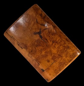 Antique ca. 1900 European Hand Carved Wood Cigarette Box /w Match Compartment