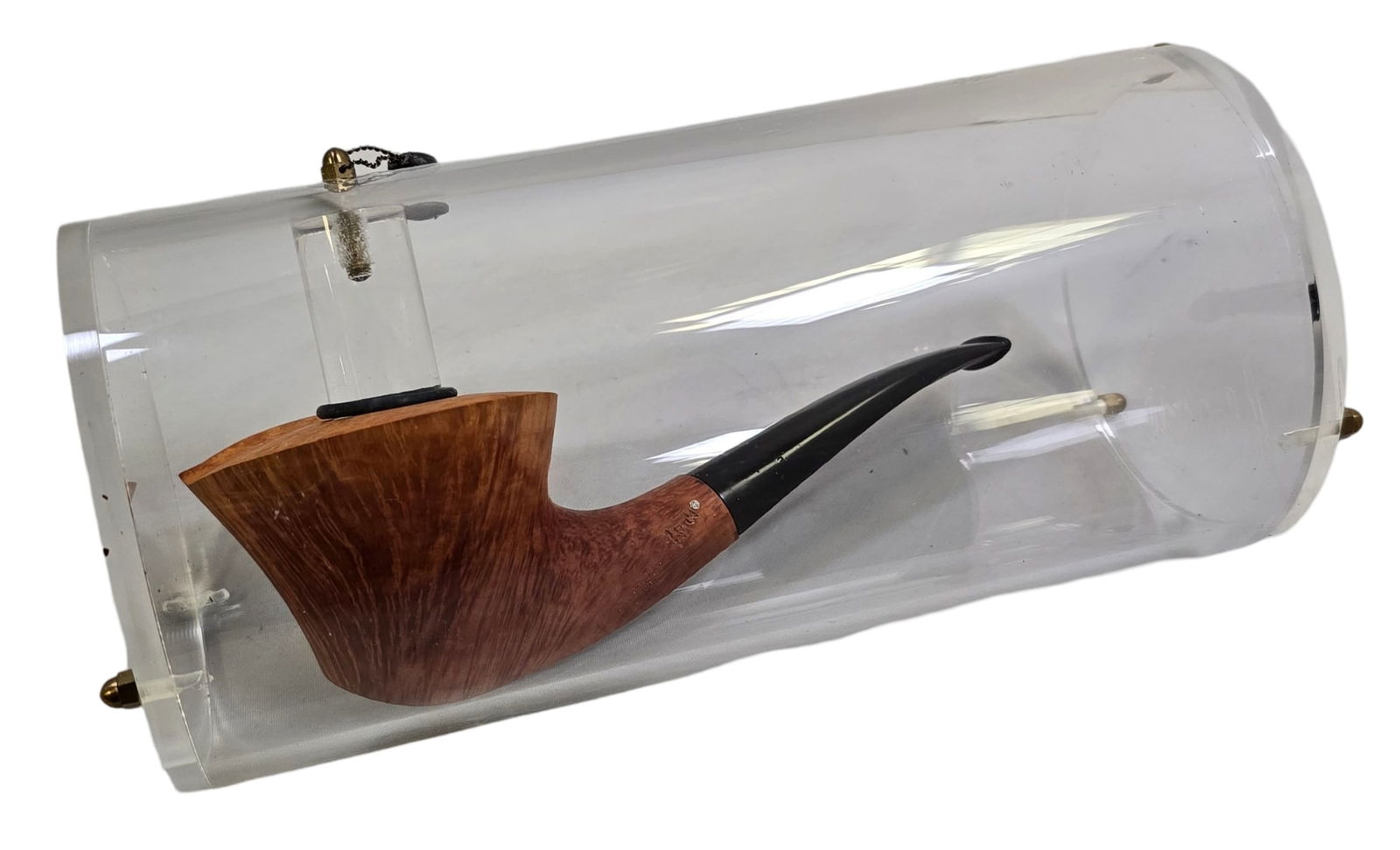 Incredibly Rare Vintage HASSO BAUDIS Germany Hand Carved Wood Pipe /w Diamond (1 of 6)