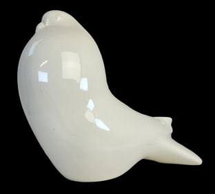 Mid-Century Modern URBANO ZACCAGNINI (Italian, 1868-1937) White Ceramic Dove Figurine