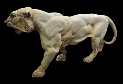 Antique Ceramic or Plaster Sculpture "TIGER" after ANTOINE-LOUIS BARYE (French, 1795-1875)