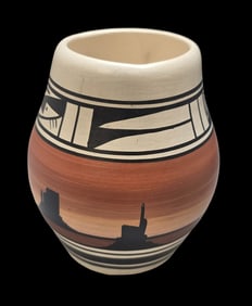 Vintage Handmade Native American Navajo Cedar Mesa Pottery Jar