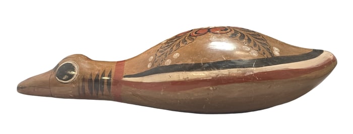 Vintage Mexican Tonala Folk Art Pottery Bird Sculpture