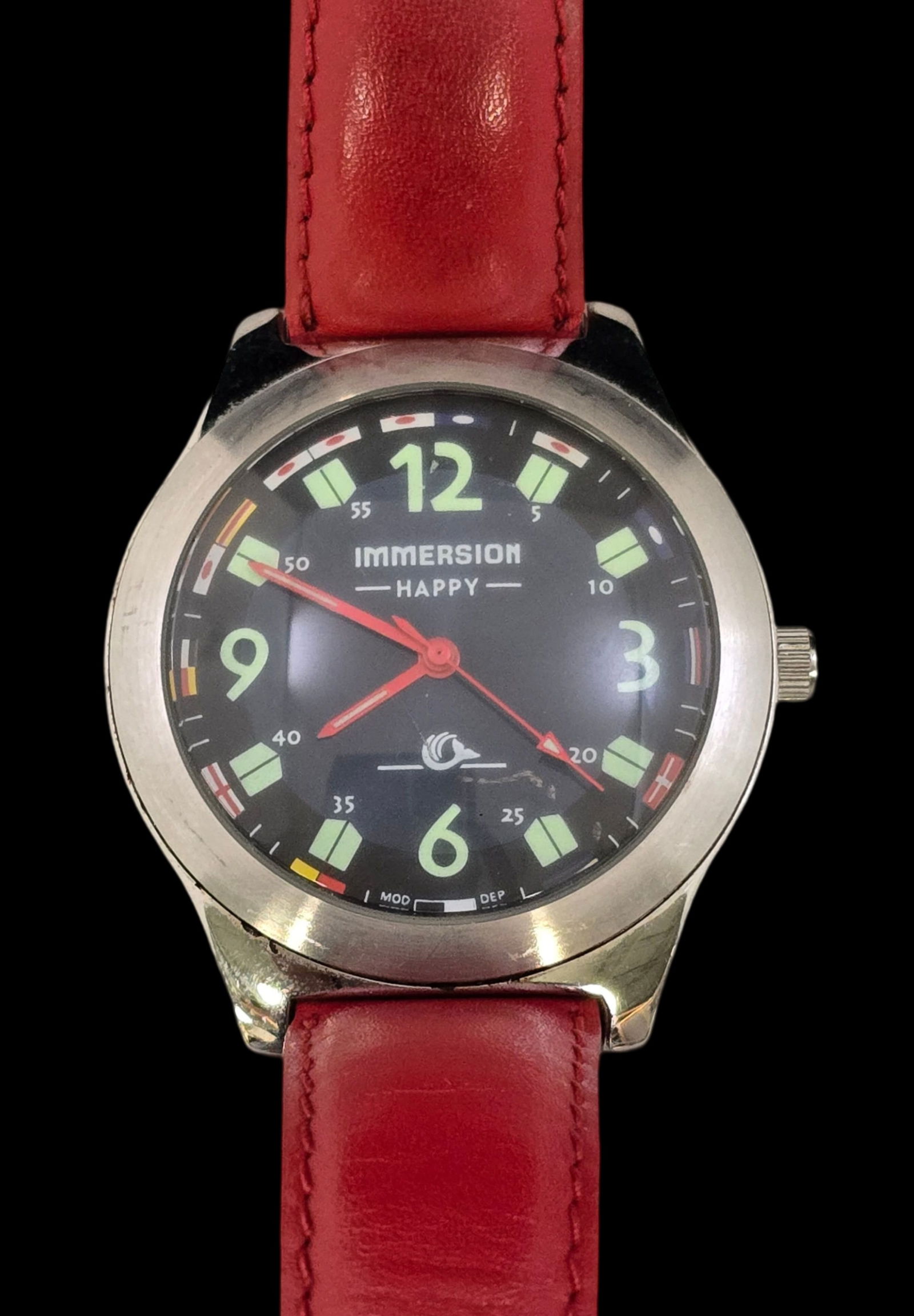 Stylish Vintage IMMERSION Stainless Steel Red Watch (1 of 10)