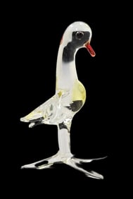Vintage Mouthblown Art Glass Animal Miniature Figurine - Bird