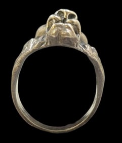 Unusual Vintage Sterling Silver Lion Head Ring
