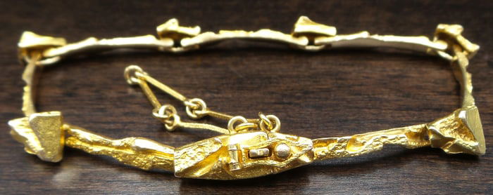 Rare Mid-Century LAPPONIA Björn Weckström 14K Gold Bracelet