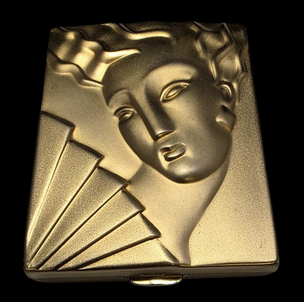 Vintage ESTEE LAUDER Art Deco Style Golden Age Metal Compact (1 of 6)