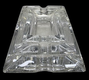 Vintage Set of 3 Nested Mid-Century Crystal Ashtrays