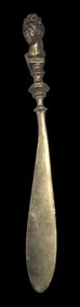 Antique Cast Metal Letter Opener /w Lady Bust Handle