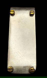 Very Unusual Vintage Mid-Century Steampunk TAXCO Mexico Sterling Silver Designer Money Clip: Measures approx. 1 3/4" long x 3/4" wide and weighs ca. 16.1 grams. Very good vintage condition with minor patina according to age. Marked for Sterling Silver and carrying an unidentified designer