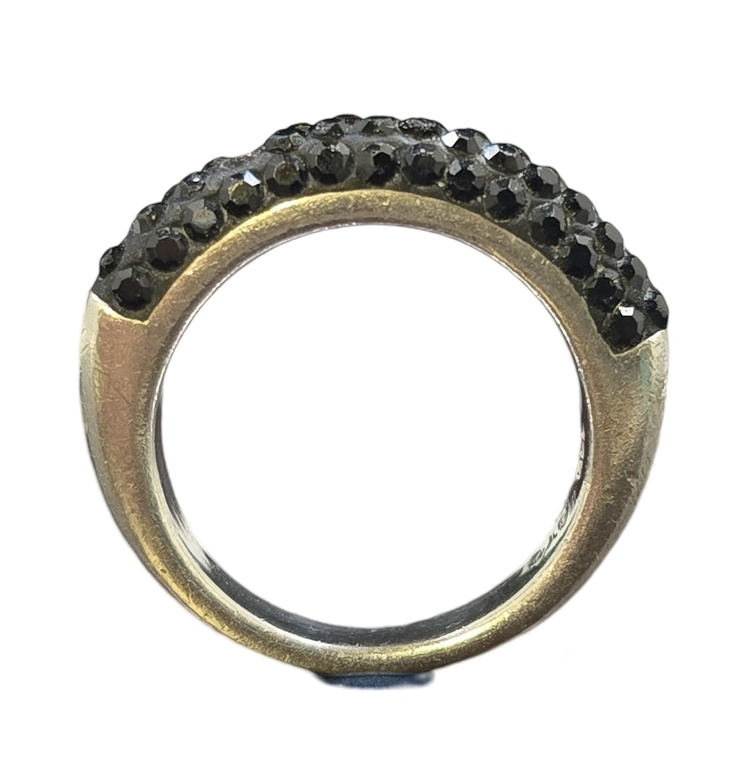 Vintage Sterling Silver & Black Gemstone Cluster Ring (1 of 7)