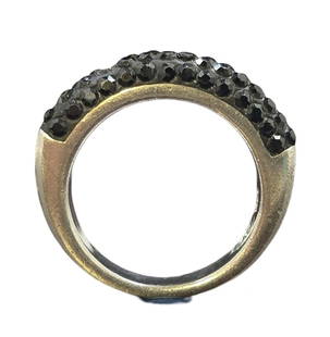 Vintage Sterling Silver & Black Gemstone Cluster Ring: Good vintage condition with some wear and patina according to age; missing some stones. The ring is a size 5 and weighs ca. 4.5 grams. Marked for Sterling Silver. SHIPPING: We ship in-house and