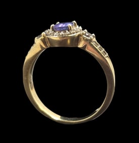 Vintage Gilt Sterling Silver & Gemstone Ring