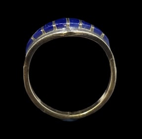 Vintage Sterling Silver & Blue Enamel Ring
