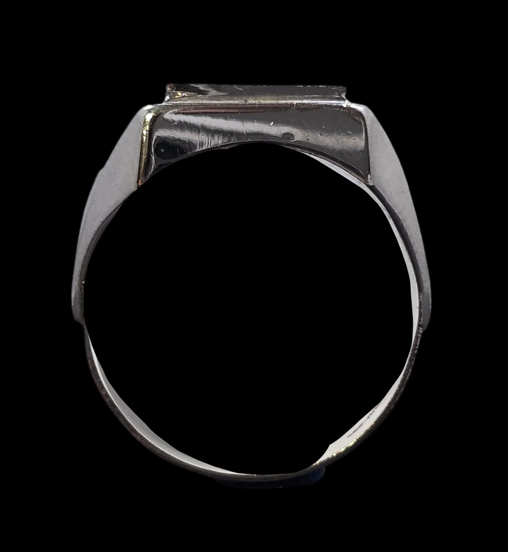 Vintage European 800 Silver Signet Men's Designer Ring (1 of 8)