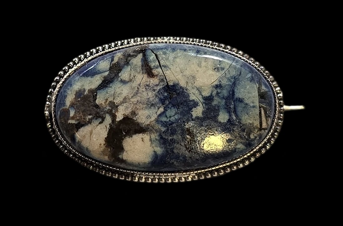 Vintage Sterling Silver & Blue Gemstone Brooch (1 of 7)