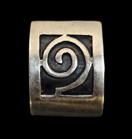 Vintage Sterling Silver Slider Pendant /w Scroll Design