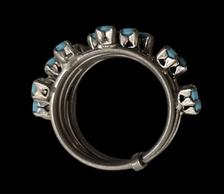 Unusual Vintage 800 Silver & Gemstone Ring
