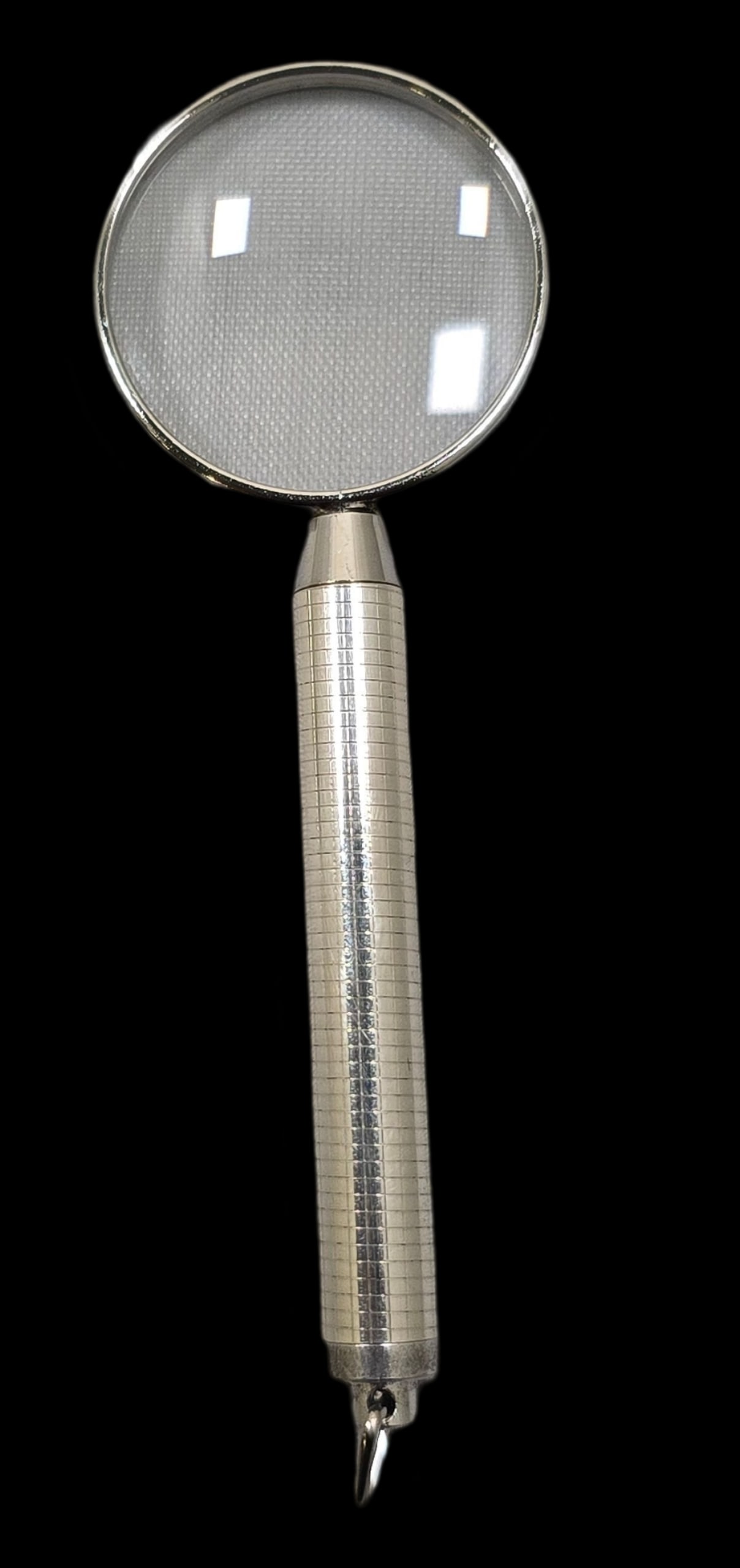 Vintage Sterling Silver Magnifying Glass: Very good vintage condition with minor patina and wear according to age. Measures approx. 3" long and weighs ca. 10 grams. Marked for Sterling Silver. SHIPPING: We ship in-house and charge a flat fee