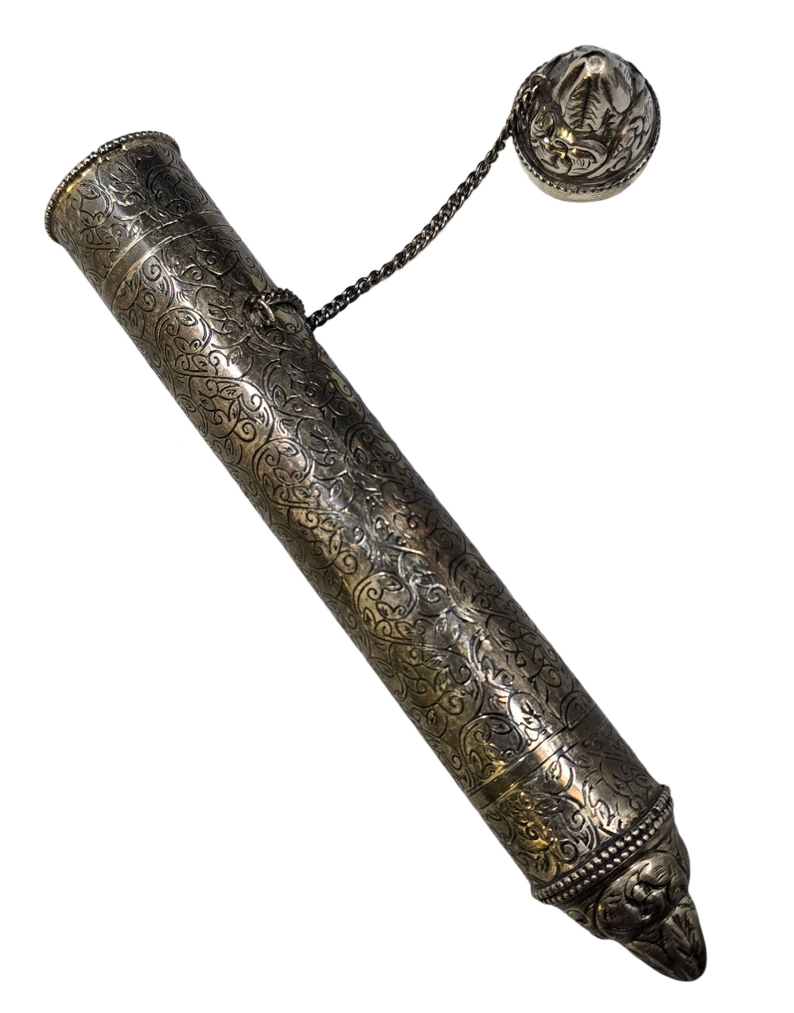 Ornate Vintage Silverplate Brass Wedding Scroll Holder (1 of 5)