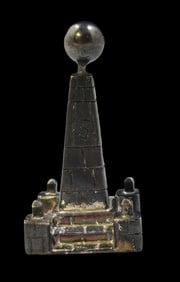 Rare Antique Sterling Silver Equator Monument Souvenir Sculpture
