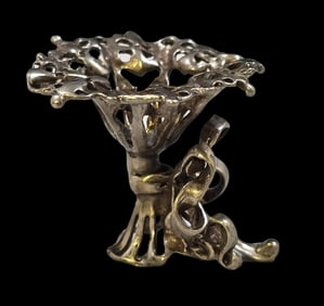 Ornate Vintage Sterling Silver Miniature Candlestick