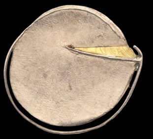 Vintage Mid-Century Modern Partially Gilt Sterling Silver Brooch