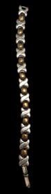 Vintage TAXCO Mexico Partially Gilt Sterling Silver Bracelet